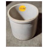 Small Crock with Tan Exterior Finish