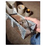 Vintage Metal Mouse Trap with Wire Mesh Design