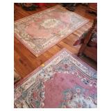Two Floral Area Rugs in Pink Tones