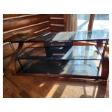 65-Inch Glass Top TV Stand With Metal Frame