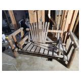 Log Style Wooden Porch Glider