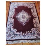 Rectangular Floor Rug With Floral Design