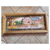 John Deere Country Living Picture in Wood Frame