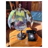 Deer-Themed Touch Lamp with Vintage Phone