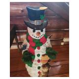 Snowman Figure with Hat and Scarf Decor