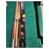 Pool Cues with USA Flag Design Case