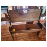 Small Decorative Wooden Bench with Heart Cutout