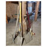 Variety of Hand Tools Including Shovels and Rakes