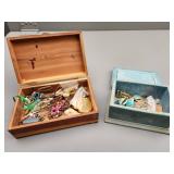 Costume Jewelry With Two Jewelry Boxes