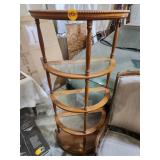 Semicircle Wooden and Glass 4-Shelf Wall Unit