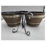 Flower Pots With Wrought Iron Stand