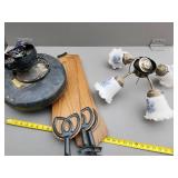 Decorative Ceiling Fan with Floral Glass Shades