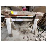 Wooden Sawhorses with Metal Brackets