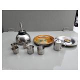Stainless Steel Cups, Plates, and Vessel Set