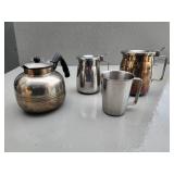 Stainless Steel Pitchers and Teapot