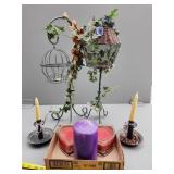 Home Decor with Candles and Metal Accents