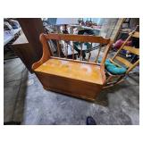 Wooden Storage Bench and Composite Wood Desk