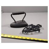Cast Iron Sadiron with Decorative Trivet