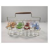 Hazel Atlas Automobile Tumblers with Carrier