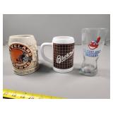 Cleveland Teams Collector Steins and Glass Set
