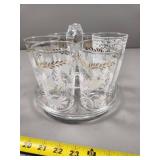 Federal Glassware Set with Carrier, Floral Design