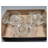 Three Glass Juicers with Handles