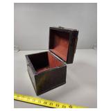 Ornate Decorative Box with Hinged Lid and Velvet L