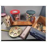 Variety of Collectibles Including Decorative Tins