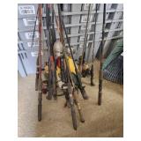 Large Selection of Fishing Poles with Reels