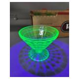 22 Pieces of Uranium Glass Dessert Cups
