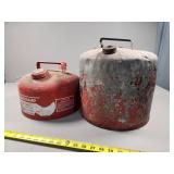 Two Vintage Metal Gasoline Cans, Balkamp and Unmar