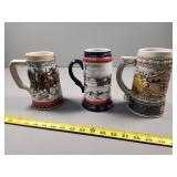 Collector Beer Steins Featuring Budweiser and Coor