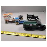 Four Ertl Toy Car Banks with Advertising
