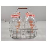 Four Goshen Dairy Half Gallon Milk Bottles with Ca