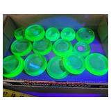 Uranium Glass Furniture Coasters, 12 Pieces