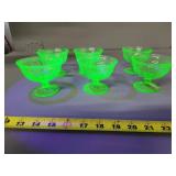 Federal Uranium Glass Dessert Cups, Set of Six
