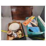Serving Tray and Assorted Decorative Items