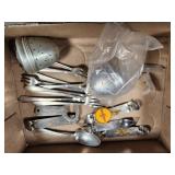 Box Lot of Silverware and Miscellaneous Items