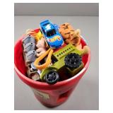 Coffee Can Containing Assorted Toys