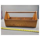 Wooden Toolbox with Tray and Compartments