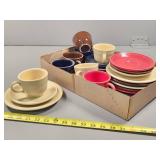 Fiestaware Plates, Saucers, and Cups