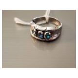 Sterling Silver Ring with Three Stones