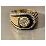 14K Gold Ring with Diamond Accent