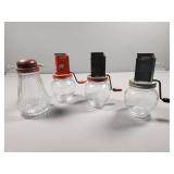 Vintage Nut Grinders with Glass Bases