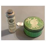 Orchid Tin and Squibb's Baby Powder Tin