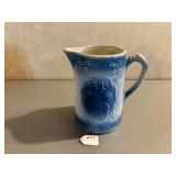 Blue and White Stoneware Pitcher