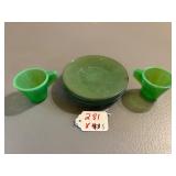 5 Vintage Glassware, Possibly Translucent Jadeite