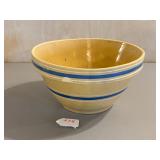 Blue Banded Yellowware Bowl