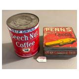 Beech-Nut Coffee & Penn's Tobacco Tins