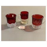 3 Ruby Red Mugs